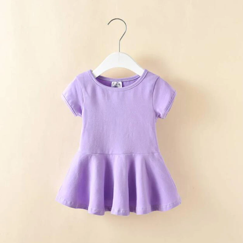 1Pcs Children's Girls Dress Summer Short-sleeved Cotton Baby Dress