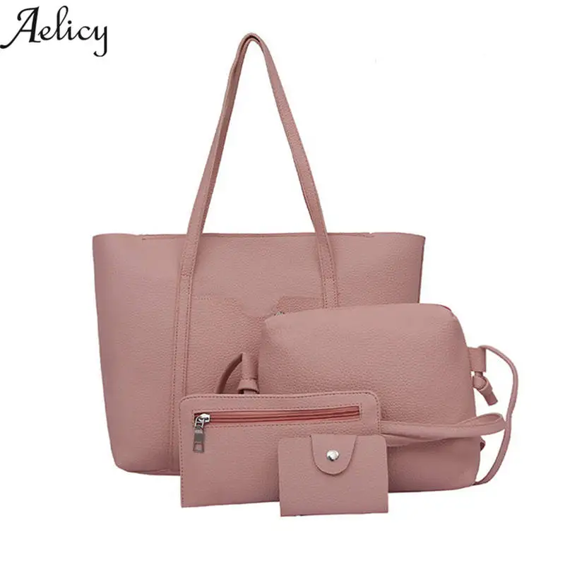 

Aelicy luxury 4 sets handbag women composite female large capacity tote bag fashion shopping shoulder crossbody bag small purse