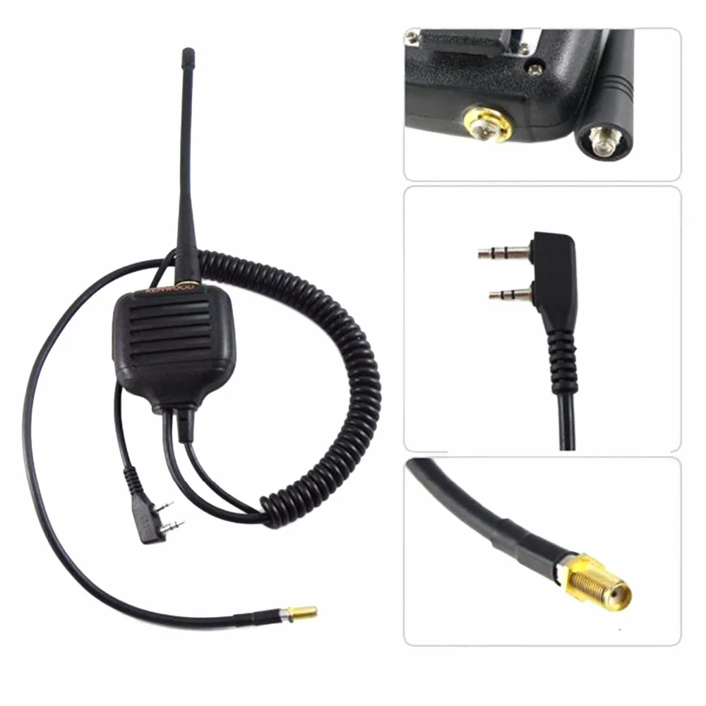

Practical Shoulder Handheld Speaker Mic Dual Push-To-Talk (PTT) Microphone with Antenna for TYT BaoFeng KENWOOD Series Scanner
