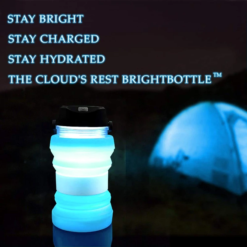 Новая, бутылка для воды на солнечной батарее, светодиодный светильник, Usb Перезаряжаемый походный фонарь для кемпинга, путешествий, альпинизма