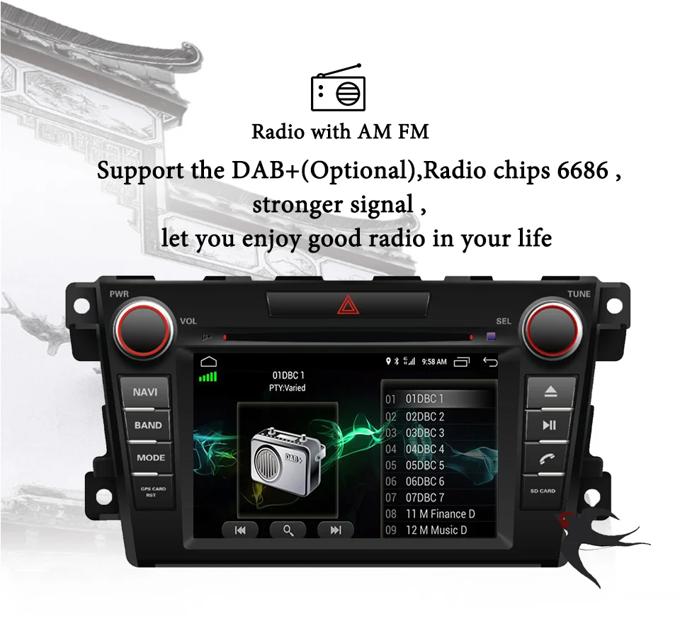 Sale 2 Din Android 9.0 Fit mazda cx-7 CX 7 CX7 Car DVD Player 8Core 4G+64G GPS Navigation IPS Screen WiFi OBD2 Steering Wheel Auto Pc 5