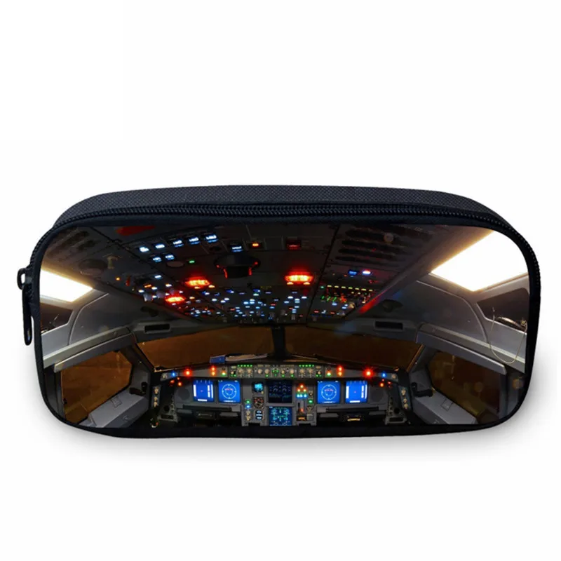 

2018 VEEVANV New Cockpit Printing Pencil Case Students Casual Space Capsule Pen Box Make Up Bags Kids Pencil Purse for Girls
