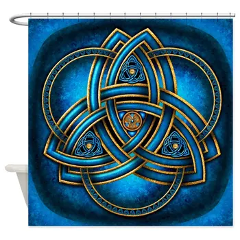 

Blue Celtic Triquetra - Decorative Fabric Shower Curtain (69"x70")