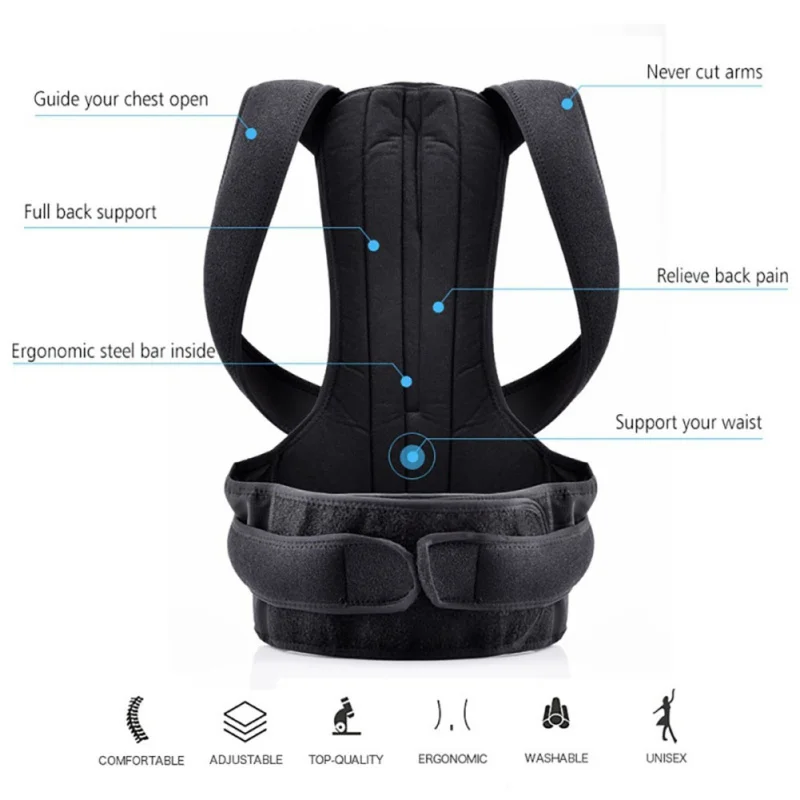 

S-4XL unisex Brace Shoulder Support Back Care Posture Corrector Adjustable Clavicle Strap Improve Sit Walk Prevent Slouching