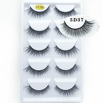 

2018 NEW 5 pairs 100% Real Mink Eyelashes 3D Natural False Eyelashes 3d Mink Lashes Soft Eyelash Extension Makeup Kit Cilios 37