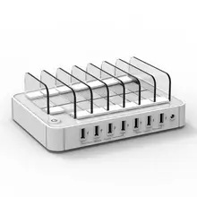 Портативный 7 порт usb мульти chargeing стационарное настольное быстрое зарядное устройство с адаптером переменного тока 5В для нескольких Android, Apple устройств(черный