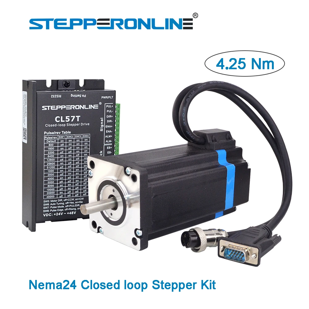 

1 Axis Closed loop Stepper Kit 4.25Nm Nema 24 Closed Loop Stepper Motor  Driver/ Servo Motor Kit  2pcs Extension Cable