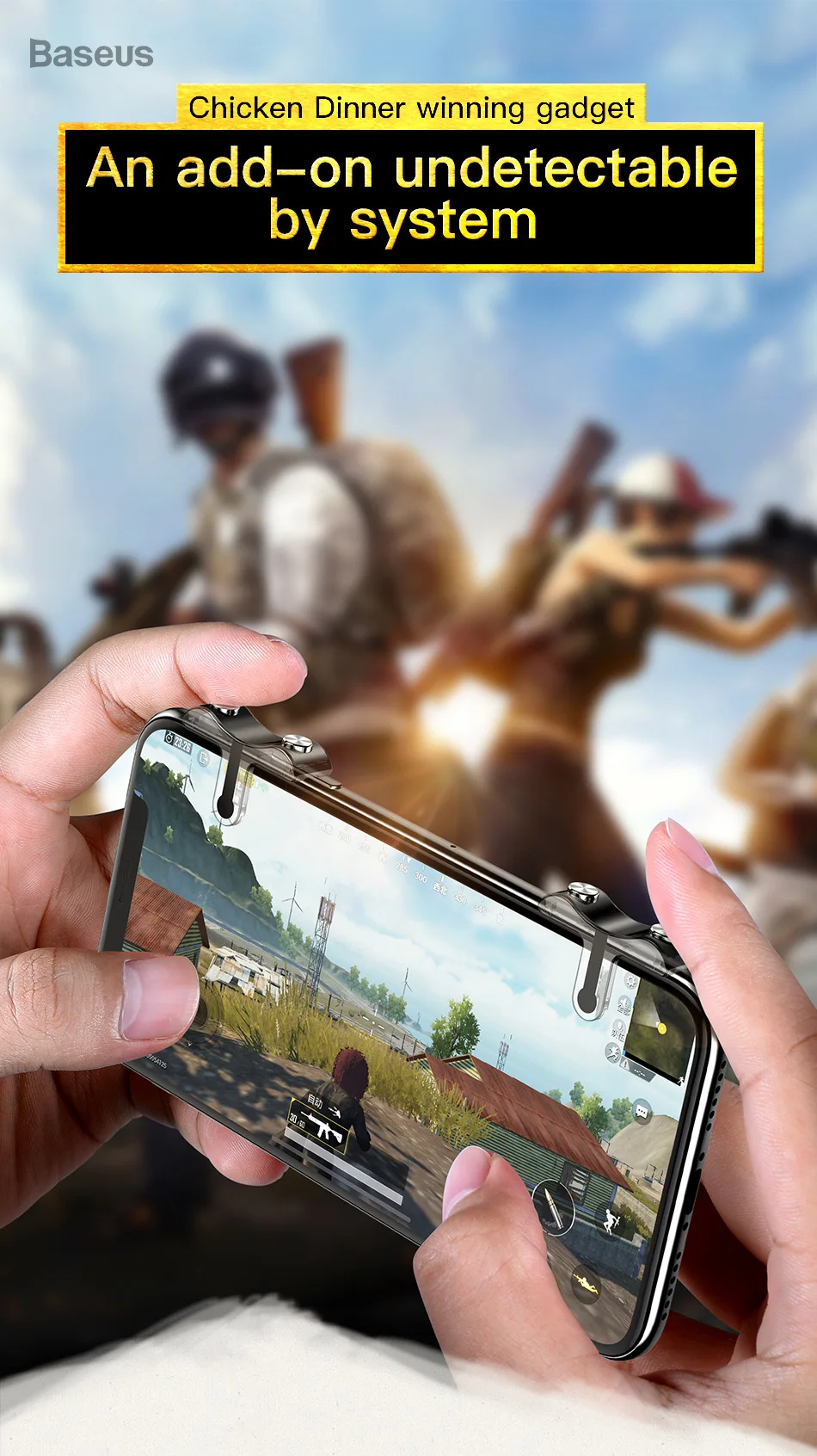 Baseus мобильный телефон игровой контроллер для PUBG геймпад триггер огонь Кнопка Aim ключ L1 R1 джойстик для шутеров для iPhone Android телефон