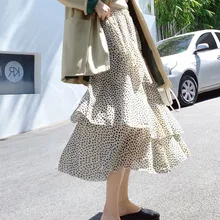 Юбка Faldas Mujer Ранняя весна темперамент элегантный корейский версия Высокая талия волна точка нерегулярные