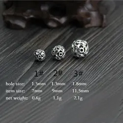 925 Тайский серебряные DIY аксессуары старый ретро браслет серебряные шарики для DIY ювелирных изделий Аксессуары
