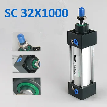 

SC 32X1000 Pneumatic Cylinders 32mm Bore 1000mm stroke single rod Double Action Aluminum Alloy Pneumatic Air Cylinder