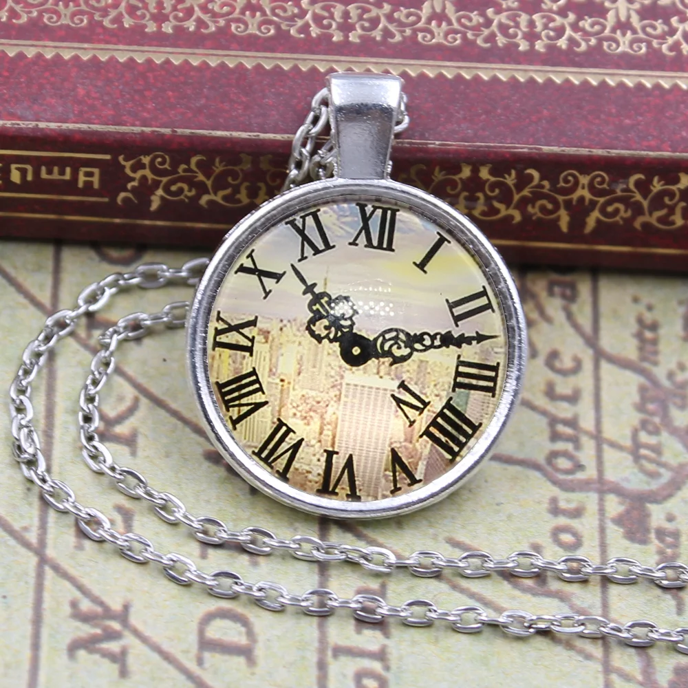 New Brand Jewelry vintage build clock pocket watches Charming Glass