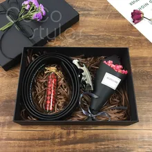 Cocostyles заказ популярных изысканный щедрые черный подарочная коробка с поясом мужчины giftsets на день рождения подарок на день Святого Валентина Деловой Подарок