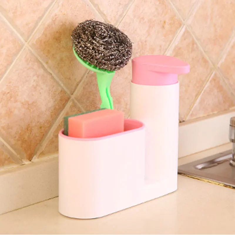 350 мл ABS Компактный насос для мыла, Кухонный Контейнер для хранения моющих средств, бутылочка для шампуня в ванную, душ, дозатор жидкого мыла - Color: Pink