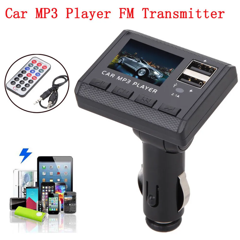 

Car Music MP3 Player FM Transmitter Modulator Dual USB Charging SD MMC Remote