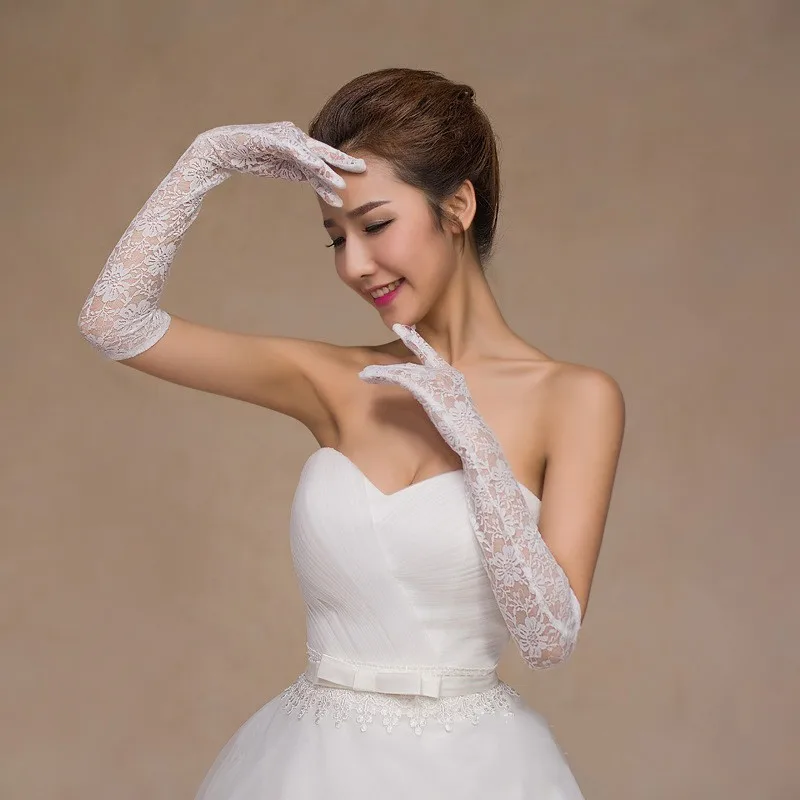 Высококачественные Новые Модные кружевные Локоть Свадебные перчатки для невесты красные белые роскошные сексуальные свадебные перчатки Аксессуары для пальцев