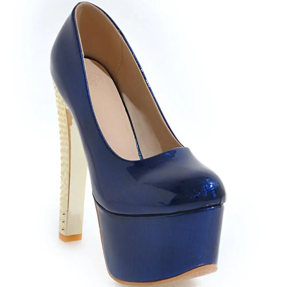 SGESVIER/пикантные женские туфли-лодочки на очень высоком каблуке; обувь на платформе; тонкий каблук 16 см; круглый носок; женская свадебная обувь; Размеры 30-48; OX336