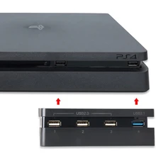 PS4 тонкий хаб для комфортного с sony консоли Playstation 4 1 взаимный обмен данными между компьютером и периферийными устройствами 3,0 + с 3 портами (стандарт 2,0 Порты