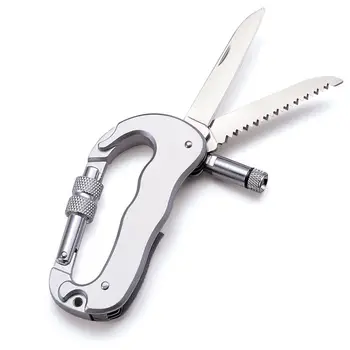 

Folding Knife Pocket EDC 100% Stainless Steel Hiking Camping Survival Rock Climbing Gear Multi Function Tool Carabiner Knife Kit