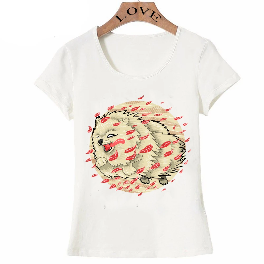 

Summer fashion women's short sleeve super like pomeranian dog T-Shirt cute pet Shirts white casual Lady Tops hipster girl Tees