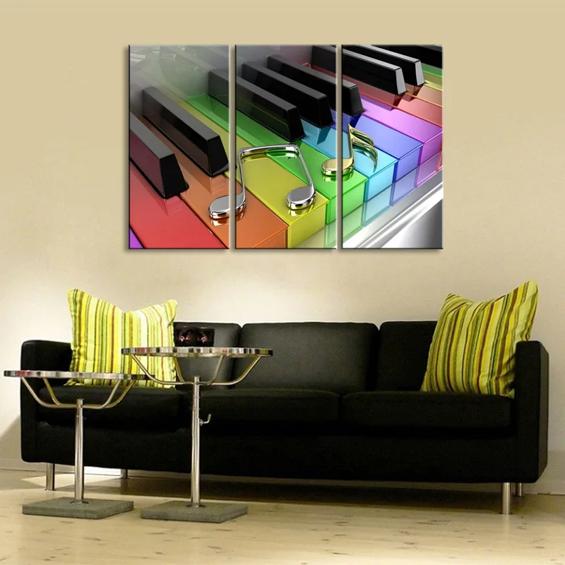 3 pieces high-definition no frame print Colorful 3D Piano canvas oil painting poster and wall art living room picture GQ-002 (1)