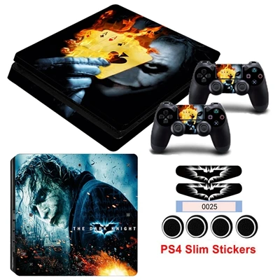 Наклейка s для Playstation 4 PS4 Slim консоль и контроллер геймпад Джокер кожа виниловые наклейки крышка с светильник Бар наклейки и крышки - Цвет: YSP4S-0643