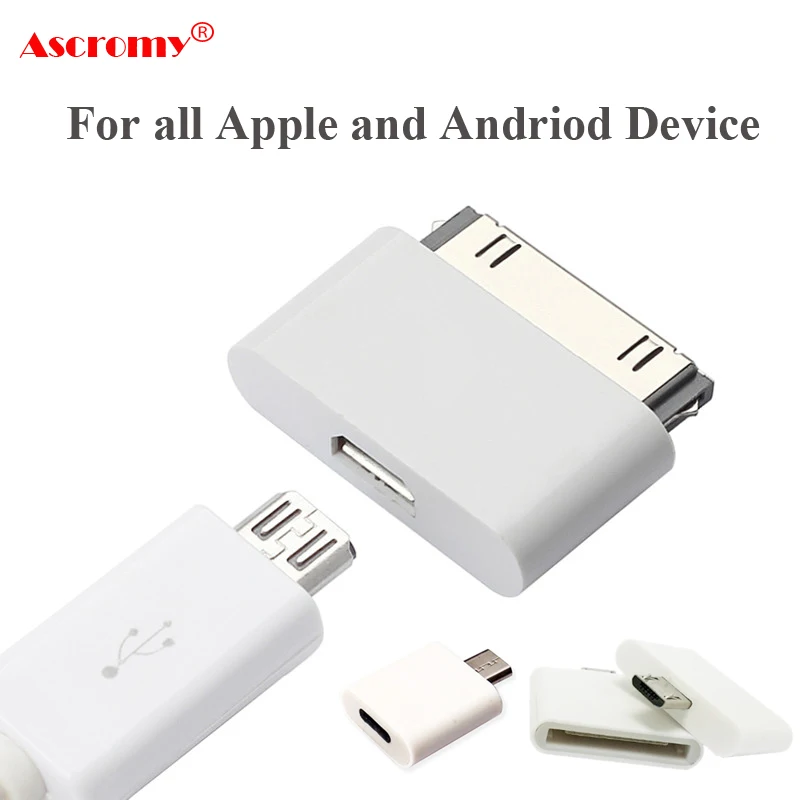 Переходник с Micro USB на 30 контактный адаптер для iPhone 4s 5 5s 6 6S 7 iPad Air 2 iPod переходник