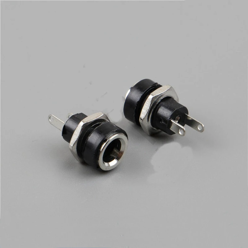 

power socket 5.5-2.1 socket round hole thread nut panel mounting with nut