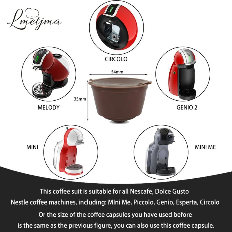 LMETJMA 6 шт./компл. многоразовые кофейные капсулы Dolce Gusto чашки для машин с