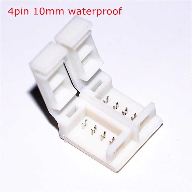

10Pcs/Lot 4Pin 10mm Waterproof RGB LED Connector 4 Pin Free Welding Extension Wire Connection for SMD 5050 RGB LED Strip light