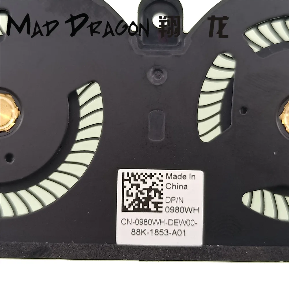 MAD DRAGON вентилятор для ноутбука/графический вентилятор охлаждения радиатора в сборе для Dell XPS13 XPS 13 9370 вентилятор радиатора 0980WH 980WH