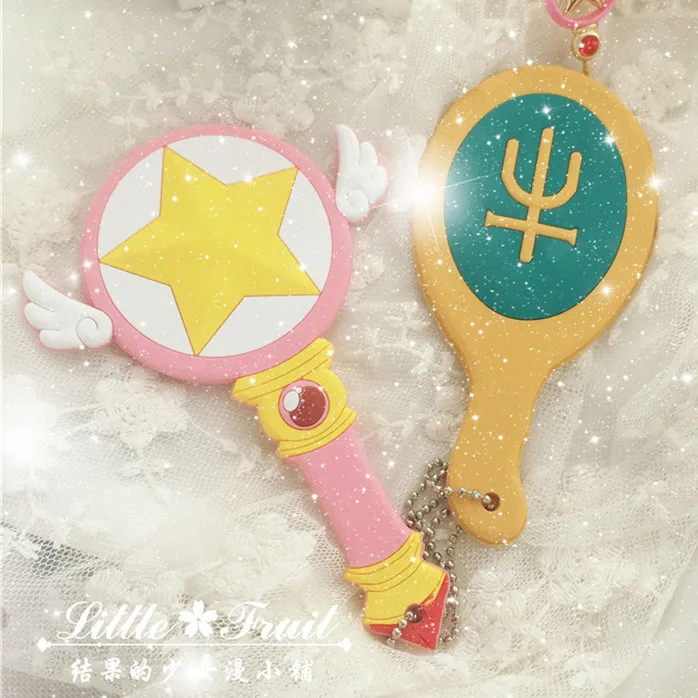 

Sailor Moon Kaiou Michiru Staff Wand Neptune Mirror Cardcaptor Sakura Star Staff Wand Mirror Anime cosplay Accessories Gift