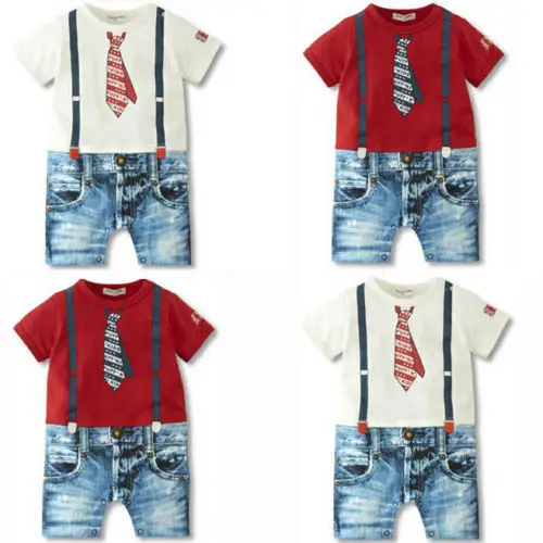 

Newborn Toddler Baby Boys Kids Overalls Costume Suit Grow Outfit Romper Pants Clothes 3-24 M