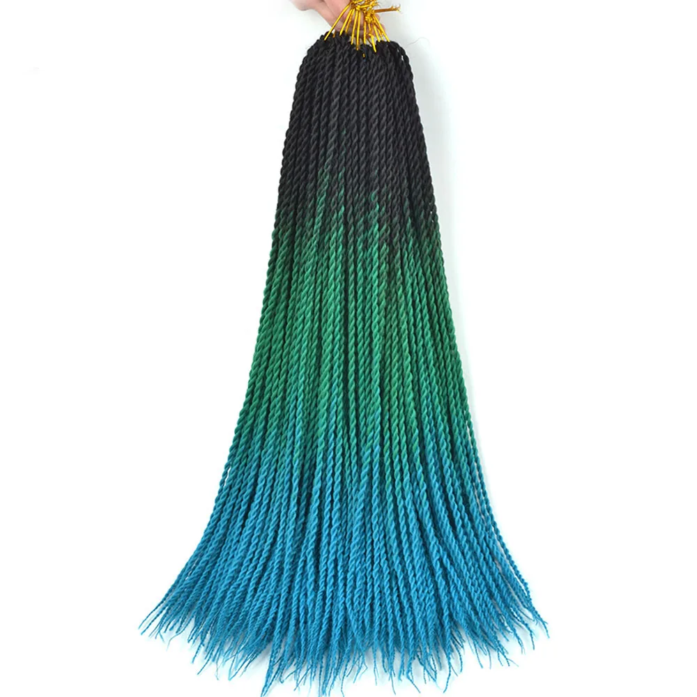 Ombre Synthetic Braiding Hair 24inches Senegal Twist Braid Crochet