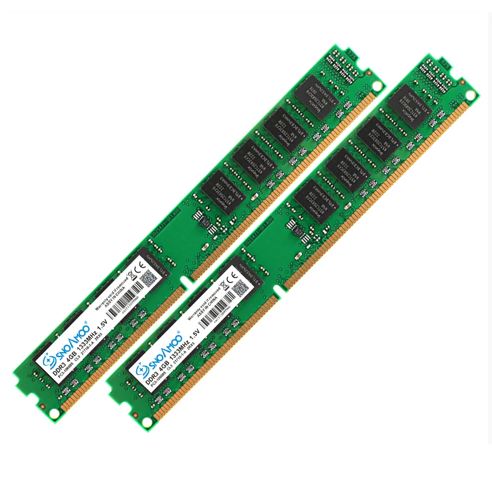  SNOAMOO DDR3 RAMs 4GB 1600MHz PC3-12800S Desktop PC Memory 240 pin 2GB 1333MHz New DIMM For Intel C