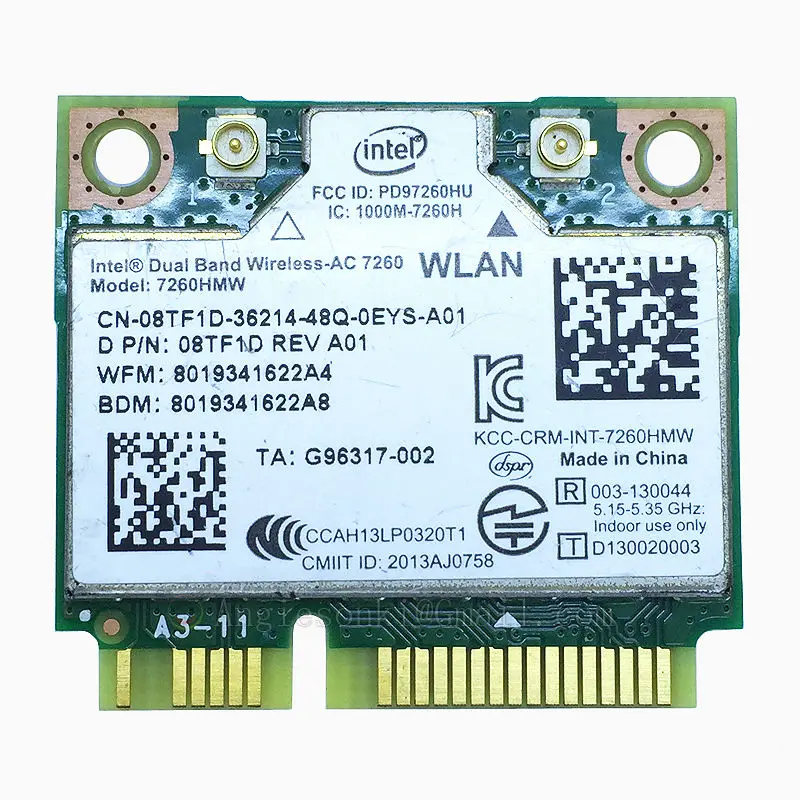 OEM Dell Dual Band Wireless-AC7260 CN-0NMTXR NMTXR 7260HMW 867 Mbps Bluetooth 4. 