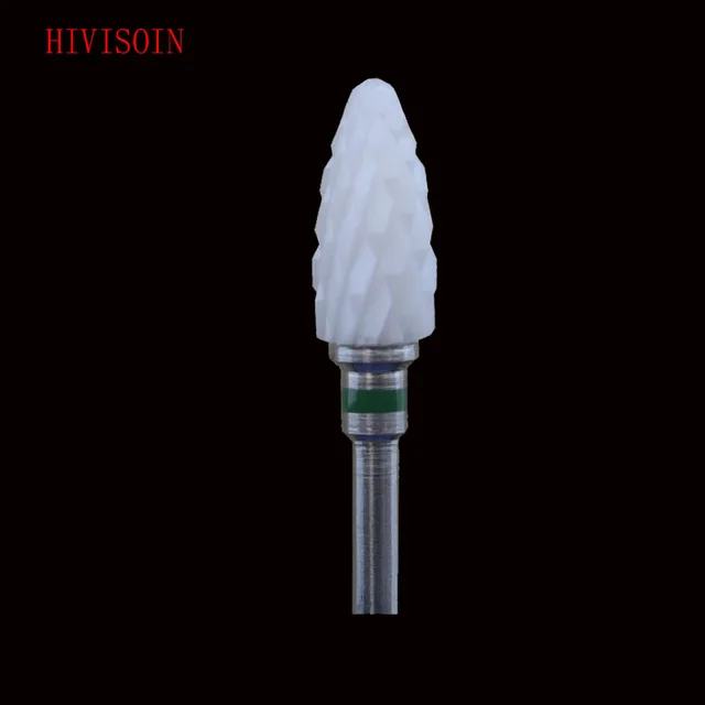5 Pcs White Zirconia Ceramic Dental Lab Burs Bullet Shape Cross cut