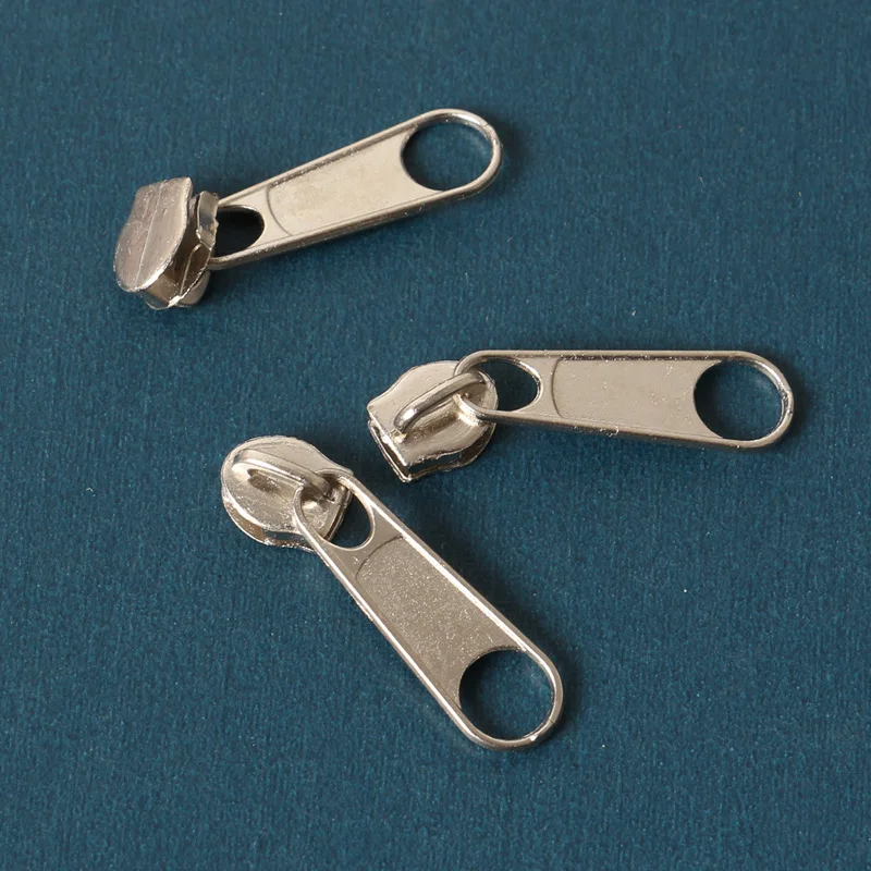 

wholesale 50pcs/lot Metal Zinc Alloy 3# Non Lock Plating Zipper Sliders for nylon zipper white and black