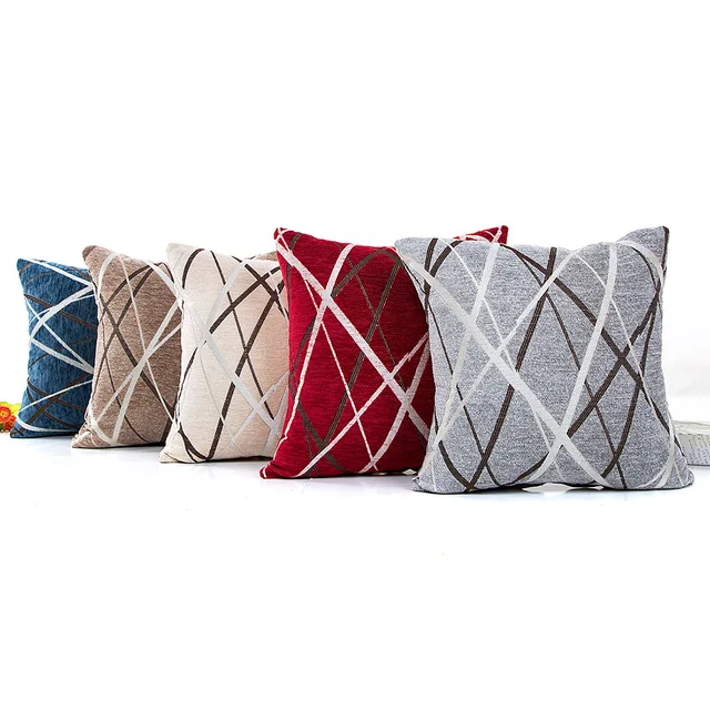 4040CM Chenille Cushion Cover Ray Stripes Printed Modern Plain Gorgeous Plain Decorative Pillows 4040CM Chenille Cushion Cover Ray Stripes Printed Modern Plain Gorgeous Plain Decorative Pillows