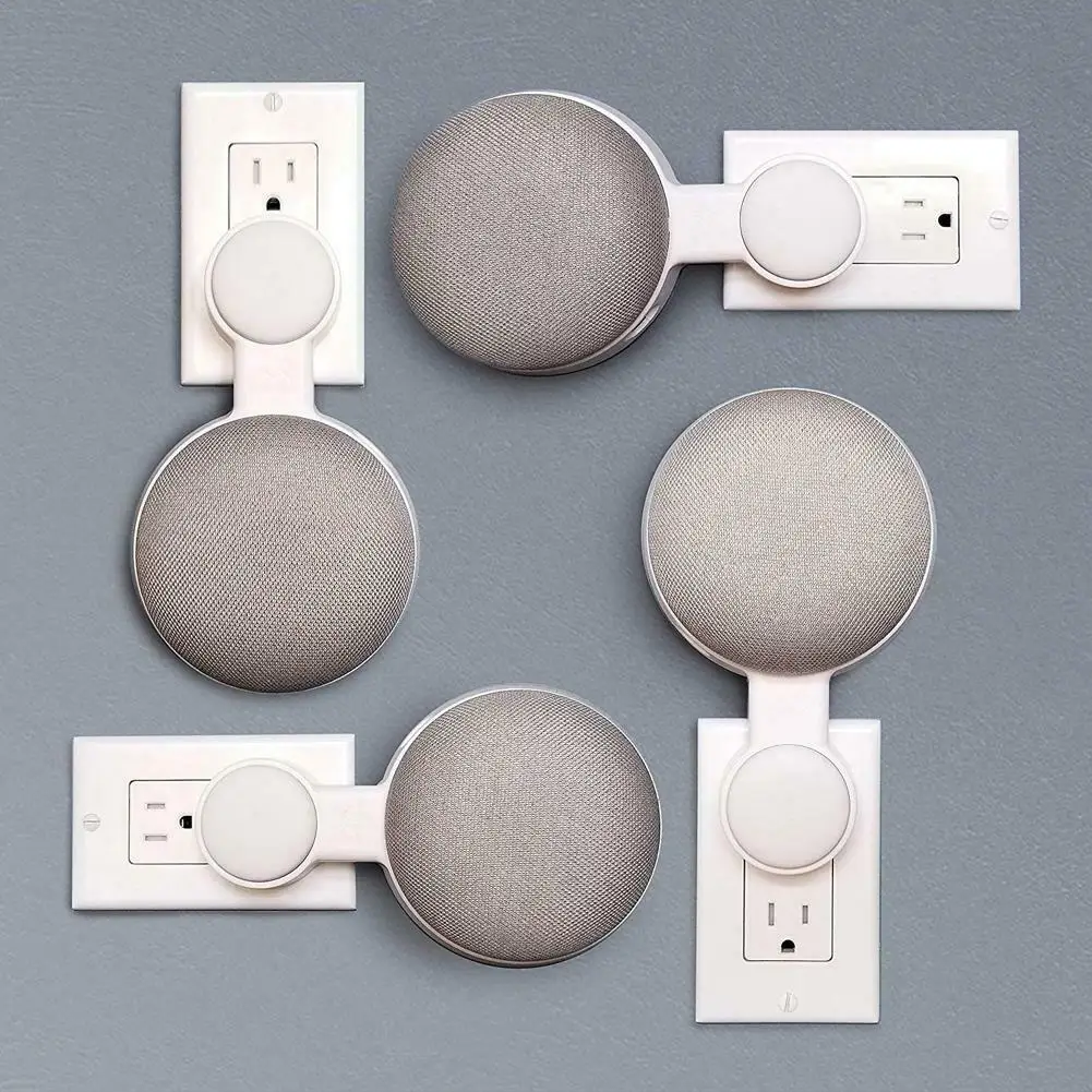 

Stand Hanger Outlet Wall Mount For Google Home Mini Voice Assistants, Compact Holder Case Plug In Kitchen Bathroom Bedroom