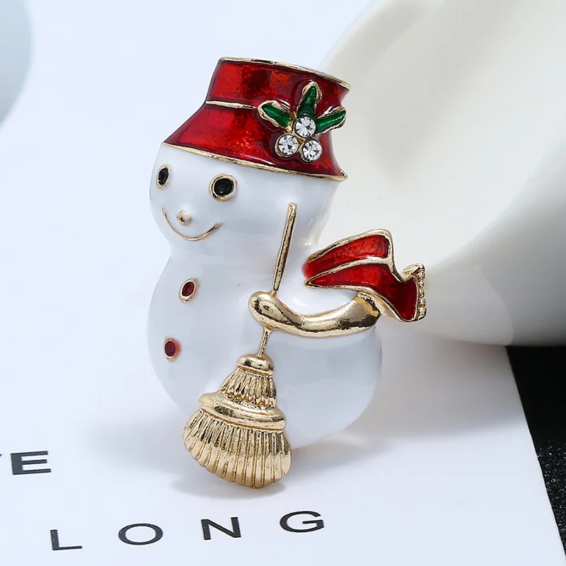 1pcs Christmas New Year Snowman Brooch Corsage Gifts Banquet Pins Decorations Badge