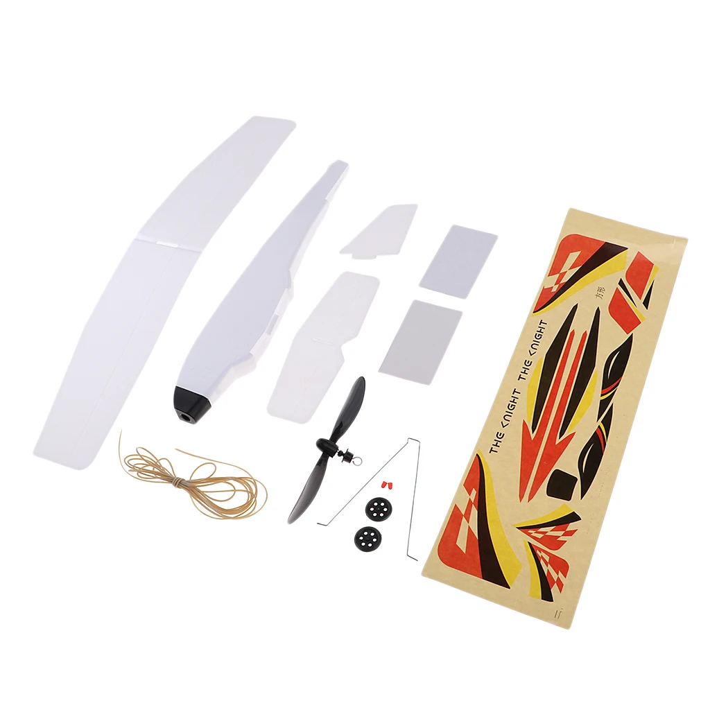 Rubber Band Elastic Powered Glider Airplane Toy Outdoor Flying Machine Kit