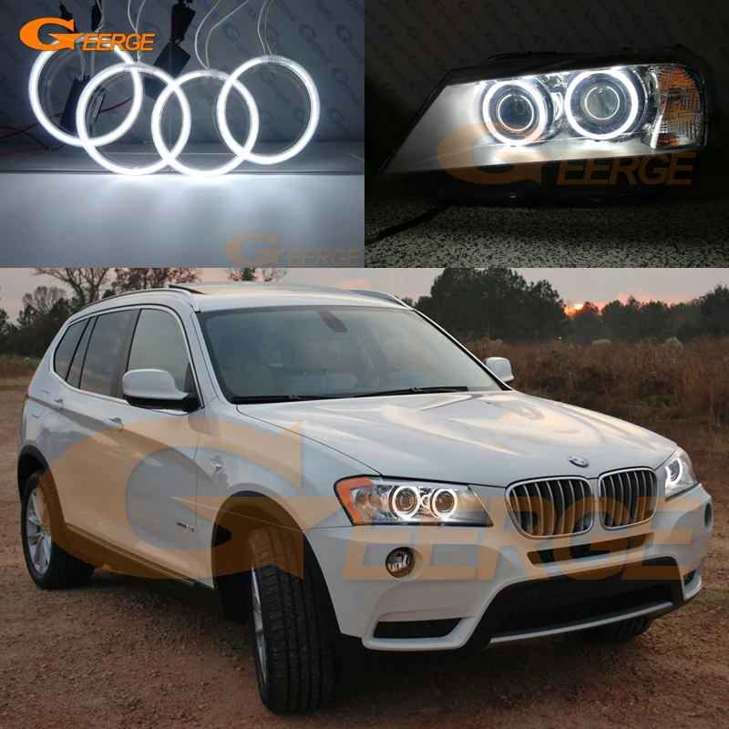 Для BMW X3 F25 2010 2011 2012 2013 ксенон отличное ультра-яркая подсветка с холодным катодом(CCFL) Ангельские глазки комплект Halo Кольцо