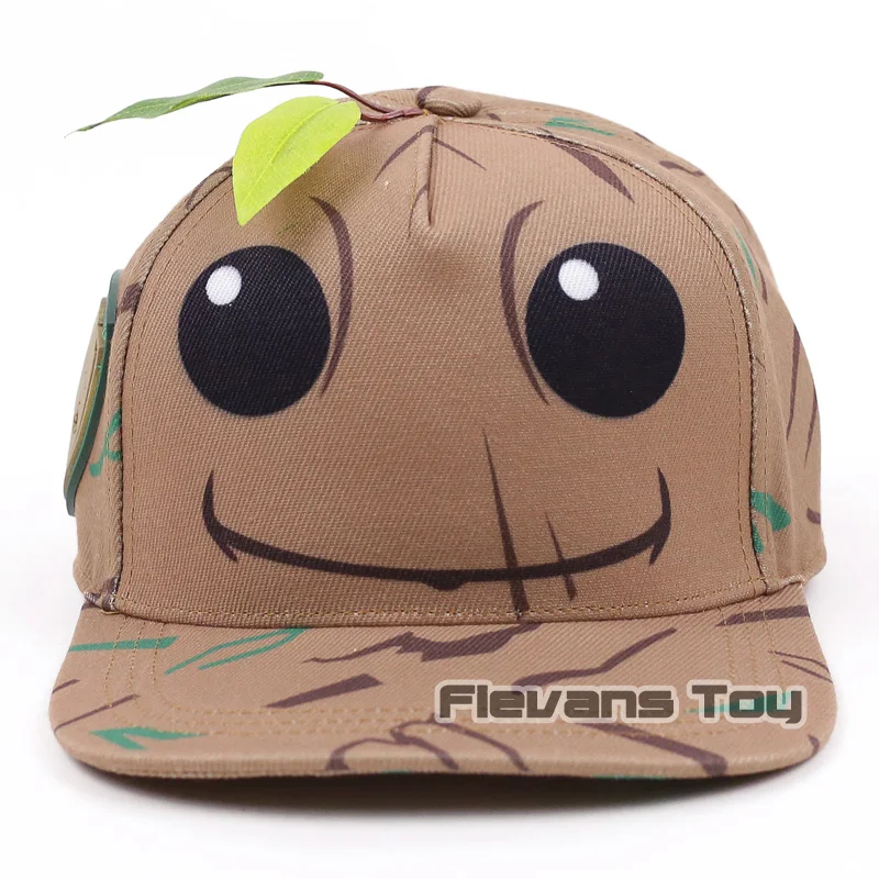 

Guardians of The Galaxy Tree Man Cap with Leaf Cartoon Kawaii Funny Creative Print Baseball Snapback Caps for Men Women