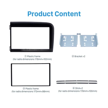 

Seicane Car Double 2Din Frame Navi Panel Trim Kit for Volvo S80 2001-2006 InDash Kit DVD GPS Decorative Dashboard Install Bezel