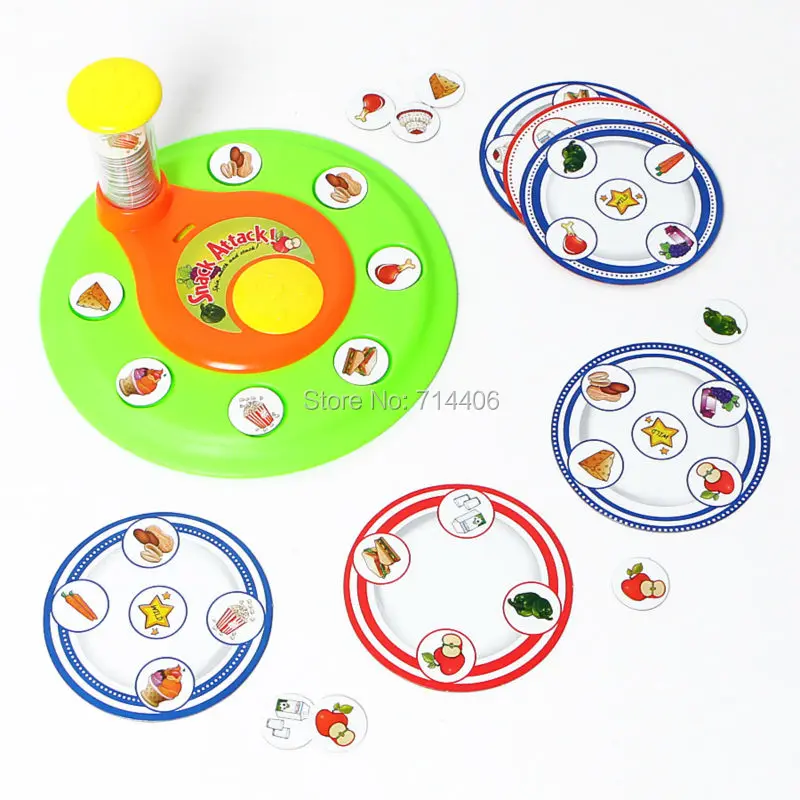 Family funny intellect game snack attack spin match&stack toys,tablet