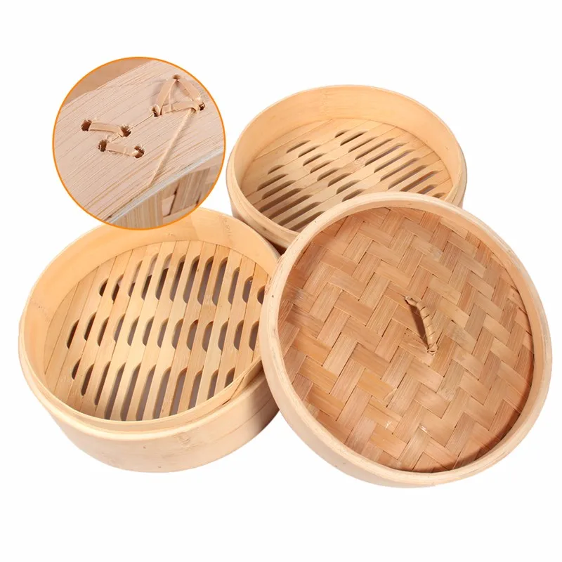 Прочная кухонная утварь 2 яруса 8 &quotЗдоровая Бамбуковая Пароварка тусклый сум