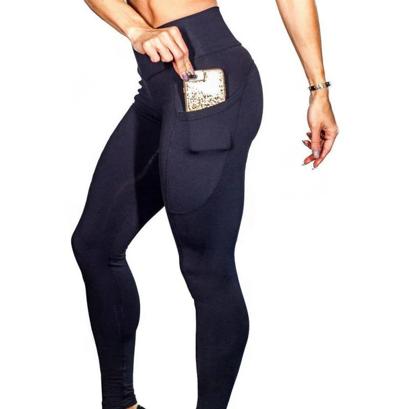Леггинсы с высокой талией пуш-ап Фитнес Леггинсы 2019 женские эластичные сексуальные штаны для бодибилдинга женские леггинсы с карманом для