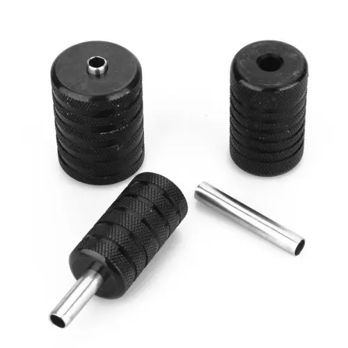

HTHL!Black Aluminum Alloy Grip for Tattoo Machine Gun Kit Set