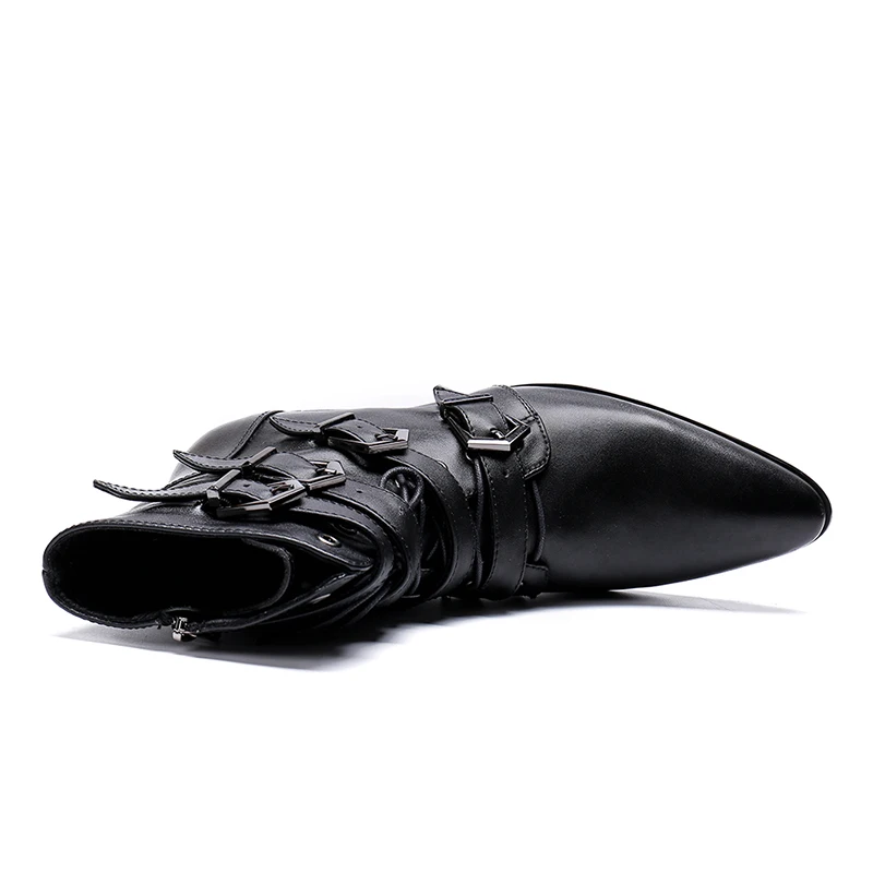 VIVODSICCO/Новые модные ботинки; Мужская Ручная Пряжка; мотоботы; мужские ботильоны из натуральной кожи; Мужская брендовая безопасная обувь